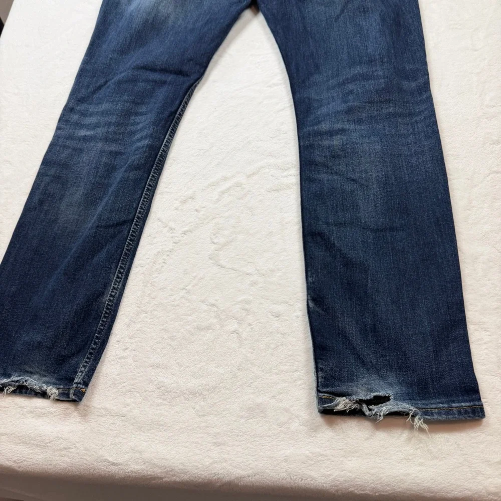 Levis 511 Slim Fit Jeans Mens 36x32‎ Blue Good Dark Wash Distressed 04511-1390